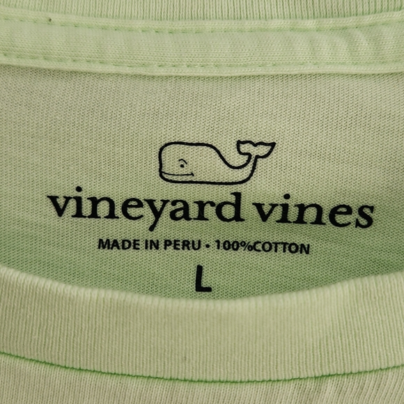 Vineyard Vines Light Green Key Lime Whale T-Shirt 100% Cotton Size L - Picture 3 of 12